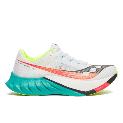 Saucony Men's Endorphin Pro 4 White/Mutant | รองเท้าวิ่งแข่งที่เบาที่สุด