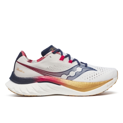 Saucony Men's Endorphin Speed 4 White/Navy รองเท้าวิ่งถนน