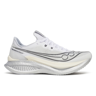 Saucony Men's Endorphin Pro 5 White/Black รองเท้าวิ่งคาร์บอนผู้ชาย