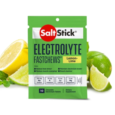 SaltStick FastChews Lemon-Lime 10ct อิเล็กโทรไลต์ชนิดเม็ดแบบเคี้ยว