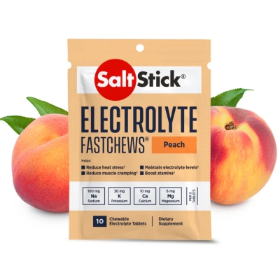 SaltStick FastChews Peach 10ct อิเล็กโทรไลต์ชนิดเม็ดแบบเคี้ยว