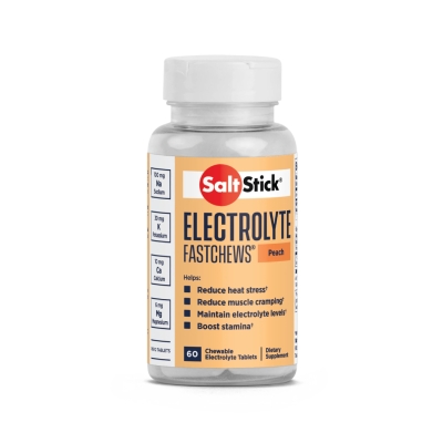 SaltStick FastChews Peach 60ct อิเล็กโทรไลต์ชนิดเม็ดแบบเคี้ยว