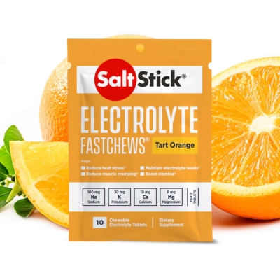 SaltStick FastChews Tart Orange 10ct อิเล็กโทรไลต์ชนิดเม็ดแบบเคี้ยว