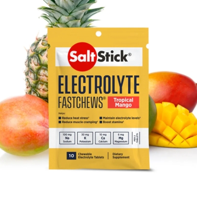 SaltStick FastChews Tropical Mango 10ct อิเล็กโทรไลต์ชนิดเม็ดแบบเคี้ยว