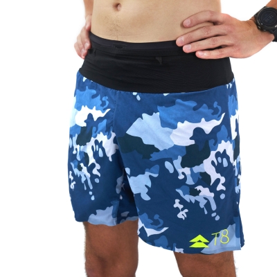 T8 Men's Sherpa Shorts Blue Camo กางเกงวิ่งสำหรับผู้ชาย