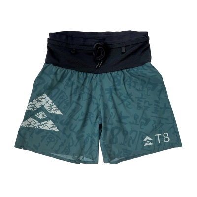 T8 Men's Sherpa Shorts Inked Teal กางเกงวิ่งสำหรับผู้ชาย