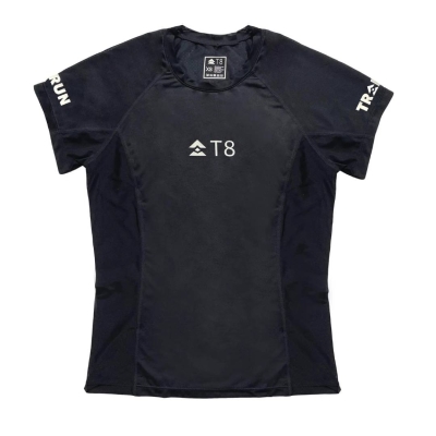 T8 Women's Iced Tee Pure Black 2 | เสื้อวิ่งหญิง เบา แห้งเร็ว เย็นสบาย 