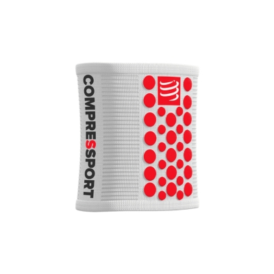 Compressport Sweatbands 3D.Dots White/Red สายรัดข้อมือซับเหงื่อ