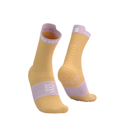 Compressport Pro Racing Socks v4.0 Run High Buff Orange/Roseate ถุงเท้าวิ่ง