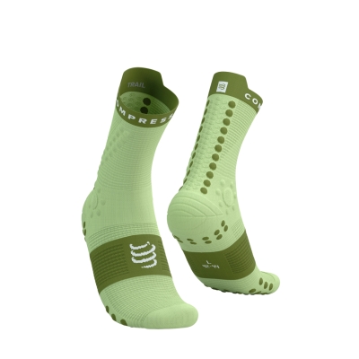 Compressport Pro Racing Socks v4.0 Trail Shadow Lime/Woodbine ถุงเท้าวิ่งเทรล