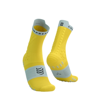 Compressport Pro Racing Socks v4.0 Trail Maize/Dawn Blue ถุงเท้าวิ่งเทรล