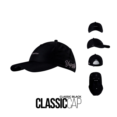 Yupster Classic cap (Brim 8 cm) Classic Black หมวกวิ่งปีกยาว