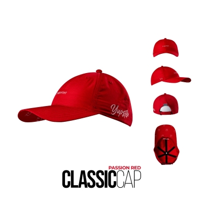 Yupster Classic cap (Brim 8 cm) Passion Red หมวกวิ่งปีกยาว