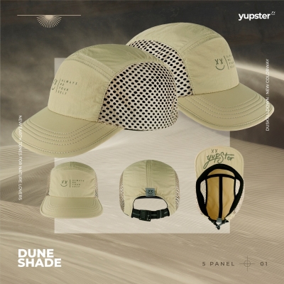 Yupster DTD 24 Collection - Dune Shade 5 Panels - (Khakhi Fabric with Mesh) หมวกกันแดด