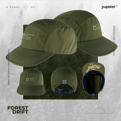 Yupster DTD 24 collection - Forest Drift 5 Panels - (Green all Fabric) หมวกกันแดด
