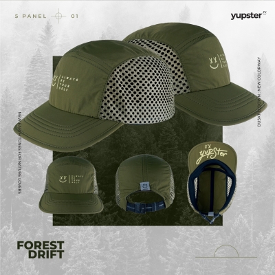 Yupster DTD 24 collection - Forest Drift 5 Panels - (Green Fabric with Mesh) หมวกกันแดด