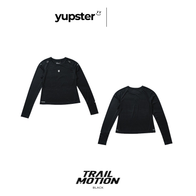 Yupster Running Long Sleeves T-shirt Trail Motion Collection - Women - Black เสื้อวิ่งแขนยาว