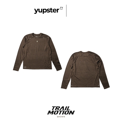 Yupster Running Long Sleeves T-shirt Trail Motion Collection - Men - Brown เสื้อวิ่งแขนยาว