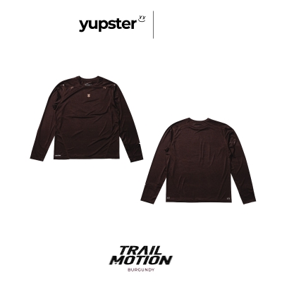 Yupster Running Long Sleeves T-shirt Trail Motion Collection - Men - Burgundy เสื้อวิ่งแขนยาว