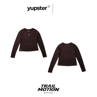 Yupster Running Long Sleeves T-shirt Trail Motion Collection - Women - Burgundy เสื้อวิ่งแขนยาว