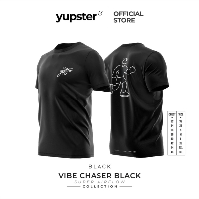 Yupster Running T-shirt - Super Airflow Collection - Vibe Chaser Black