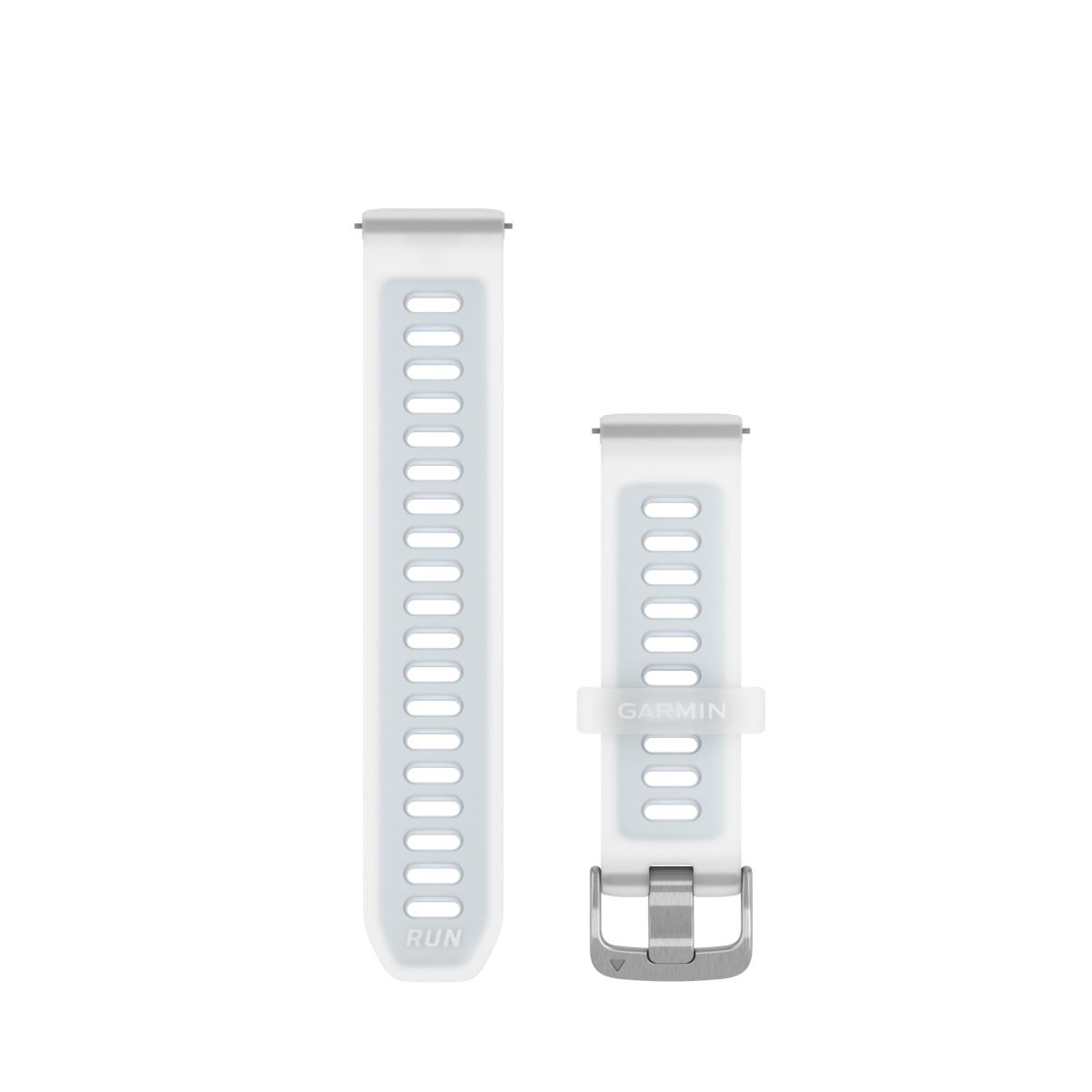  Garmin Forerunner 570 - 42mm Quick Release Bands (20 mm) Translucent Whitestone/Cloud Blue with Silver Hardware