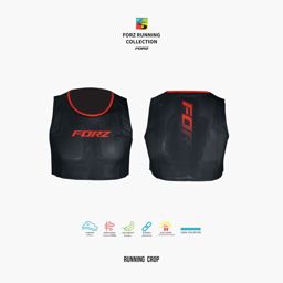 Forz Running Crop Black เสื้อวิ่ง
