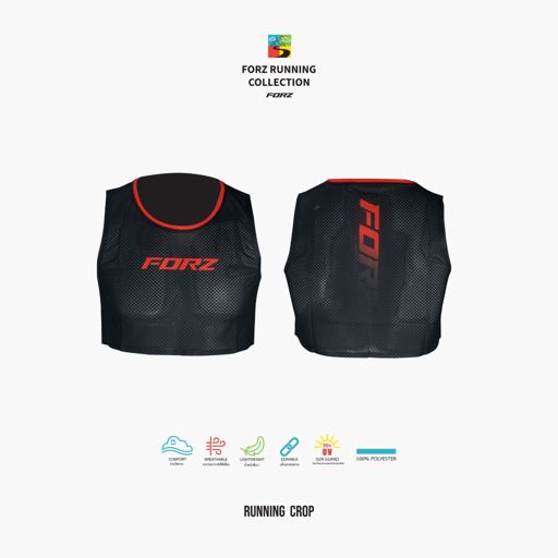 Forz Running Crop Black เสื้อวิ่ง