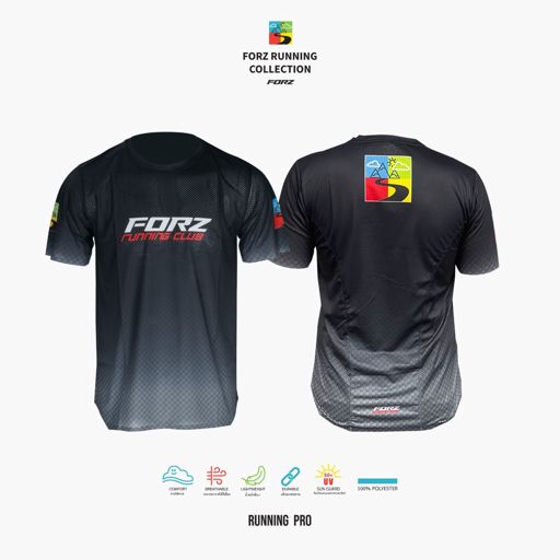 Forz T-shirt Running Pro Black เสื้อวิ่ง