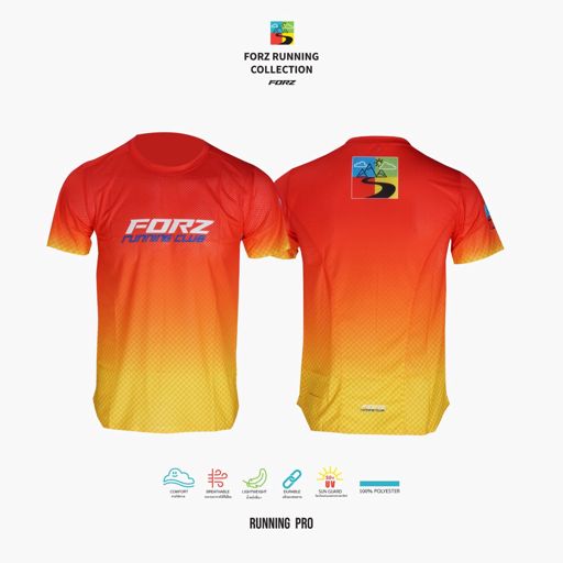 Forz T-shirt Running Pro Orange เสื้อวิ่ง