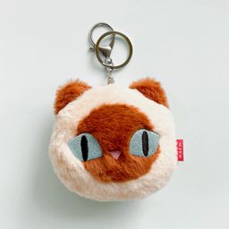Baan Maew Maew Furry Cat Keychains - Siamese Cat พวงกุญแจแมวขนฟู