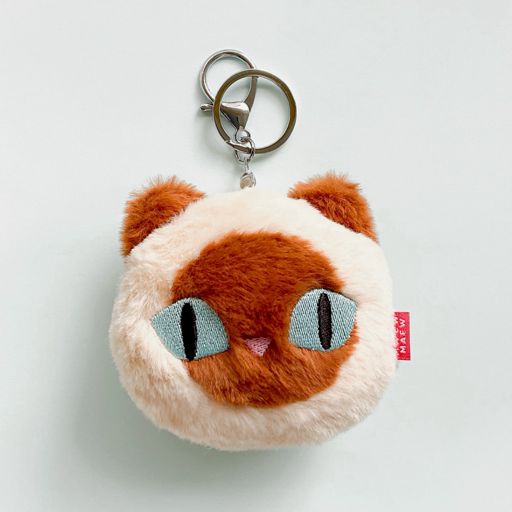 Baan Maew Maew Furry Cat Keychains - Siamese Cat พวงกุญแจแมวขนฟู