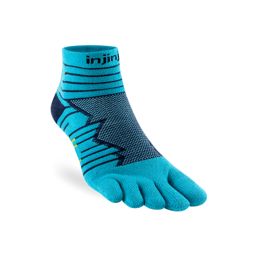 Injinji Ultra Run Mini-Crew Pacific Blue ถุงเท้าวิ่งสำหรับนักวิ่งระยะไกล