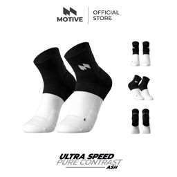 Motive Sock Ultra Speed Pure Contrast - Low Cut / Ash ถุงเท้าวิ่ง