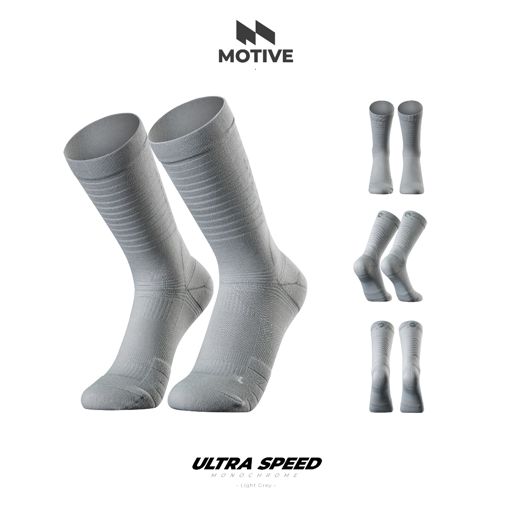 Motive Sock Ultra Speed Monochrome - Light grey ถุงเท้าวิ่งบางเบาพิเศษ