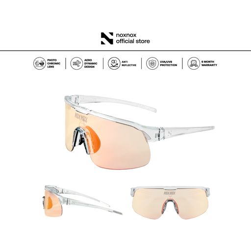 Nox Nox Horizon Edge Photochromic 05 แว่นกันแดดครบชุด พร้อมกล่องและถุงผ้าแว่น