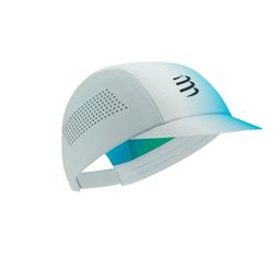 Compressport Pro Racing Cap Star - White/BlueGreen หมวกวิ่งสายแข่งปีกพับได้