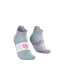 Compressport Pro Racing Socks V4.0 Run Low - Ether/Neon Pink ถุงเท้าวิ่งข้อสั้น 1