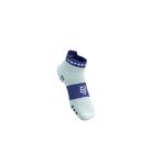  Compressport Pro Racing Socks V4.0 Run Low - Star White/Orient Blue ถุงเท้าวิ่งข้อสั้น 2