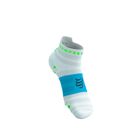 Compressport Pro Racing Socks V4.0 Ultralight Run Low - White/Norse Blue/Neon Green ถุงเท้าวิ่งข้อสั้น 2
