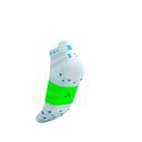 Compressport Pro Racing Socks V4.0 Ultralight Run Low - White/Norse Blue/Neon Green ถุงเท้าวิ่งข้อสั้น 4