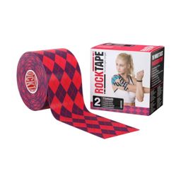 RockTape Roll Standard Adhesive Pink Argyle เทปกายภาพบำบัดสำหรับลดอาการบาดเจ็บ