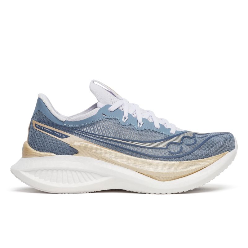 Saucony Women's Endorphin Pro 5 Storm/Gilded รองเท้าวิ่งคาร์บอนผู้หญิง