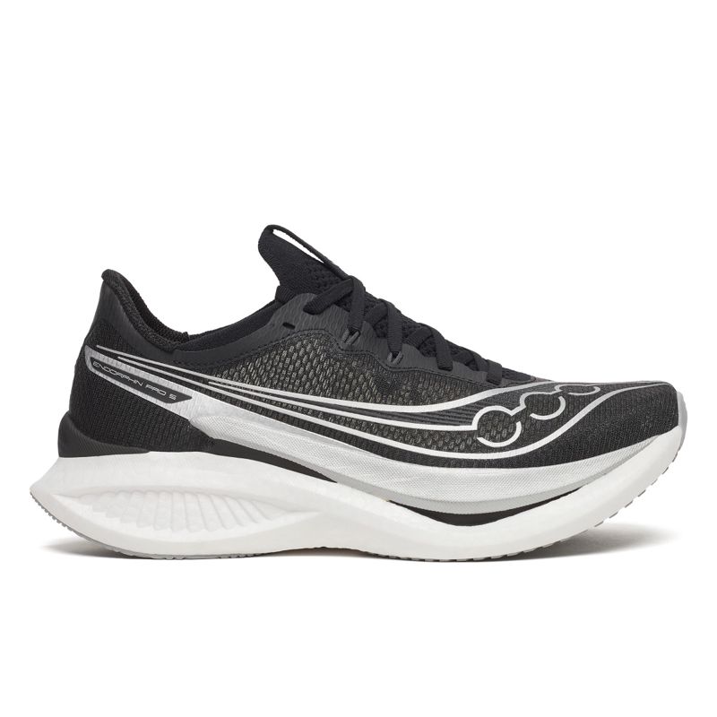 Saucony Men's Endorphin Pro 5 Black/Silver รองเท้าวิ่งคาร์บอนผู้ชาย