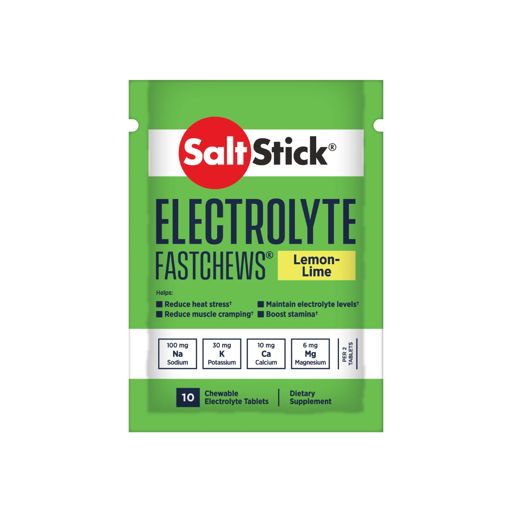 SaltStick FastChews Lemon-Lime 10ct อิเล็กโทรไลต์ชนิดเม็ดแบบเคี้ยว