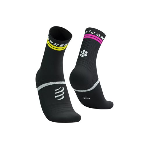 Compressport Pro Marathon Socks v2.0 Black/Safe Yellow/Neo Pink