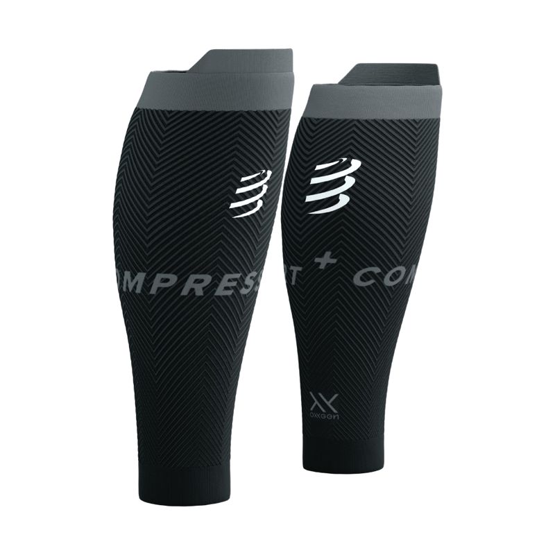 Compressport R2 Oxygen Black/Steel Grey ปลอกขารัดน่อง