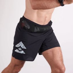 T8 Men's Sherpa Shorts Black (silver logo) กางเกงวิ่งสำหรับผู้ชาย