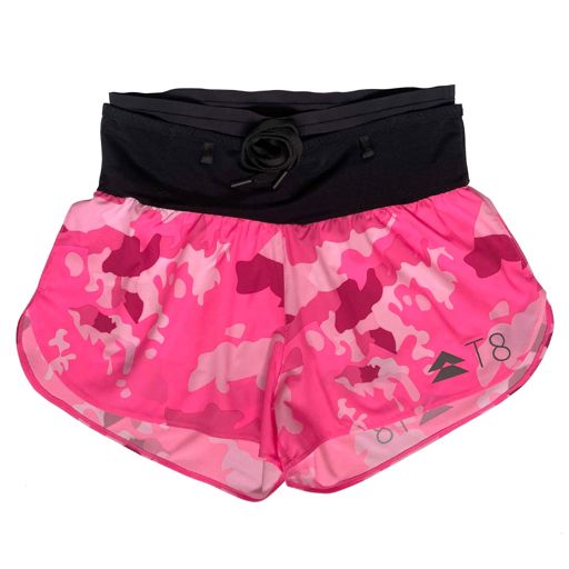 T8 Women's Sherpa Shorts Pink Camo กางเกงวิ่งสำหรับผู้หญิง