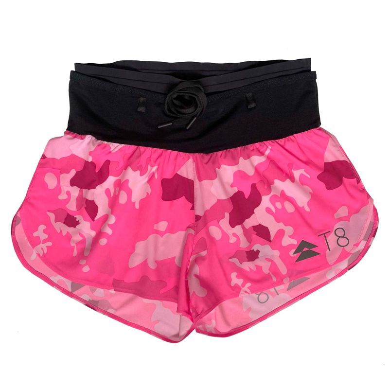 T8 Women's Sherpa Shorts Pink Camo กางเกงวิ่งสำหรับผู้หญิง